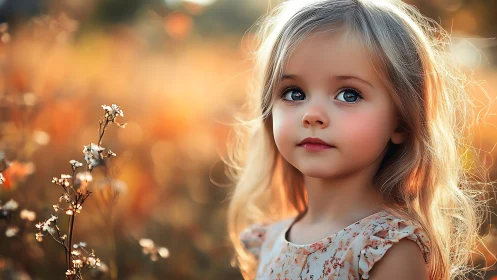 Young Girl in Golden Hour Sunlight
