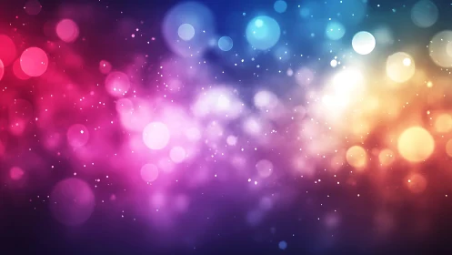 Vibrant abstract bokeh lights background with colorful gradient.