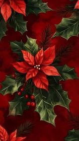 Crimson poinsettias quietly orchestrate a festive forest