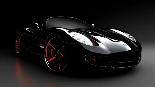 Midnight supercar hums like liquid shadow on fire