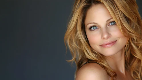 Radiant Woman with Blonde Hair in Soft Natural Light Portrait.