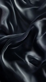 Black satin folds catch soft directional studio highlights.