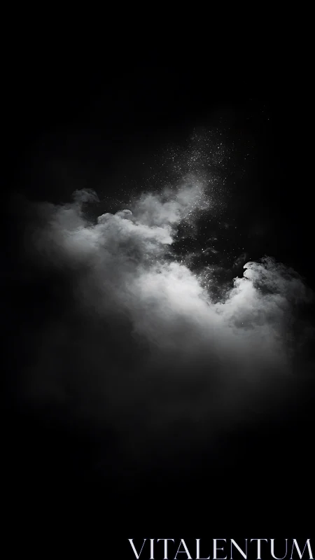Soft white smoke drifts gently through a quiet dark sky