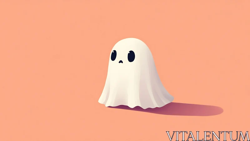 Tiny pastel ghost practices being spooky and mostly adorable