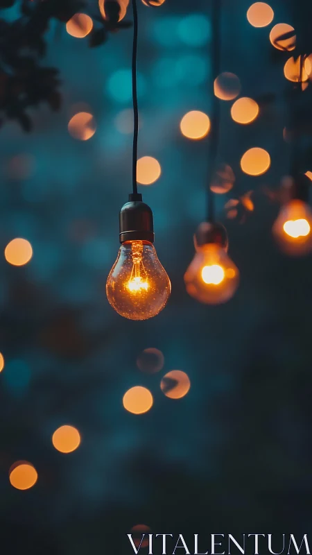 One quiet bulb conducts a private symphony of evening sparks