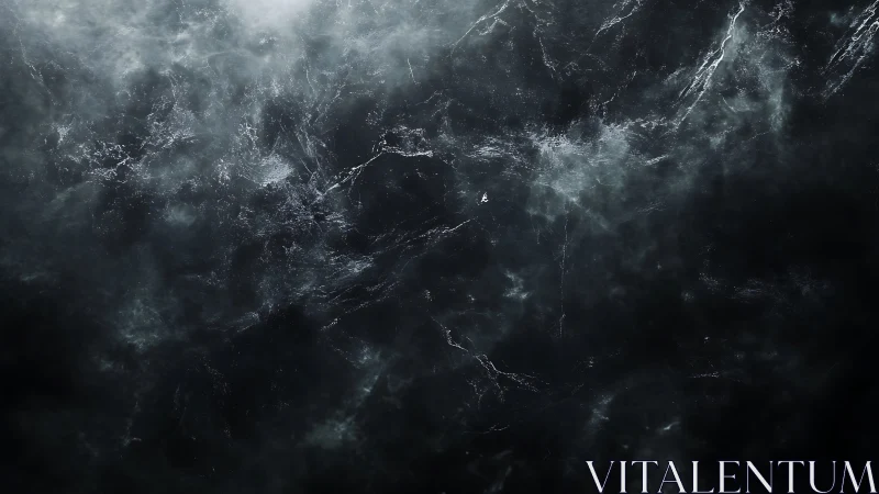 Dark cosmic nebula swirls with cold fractured light.