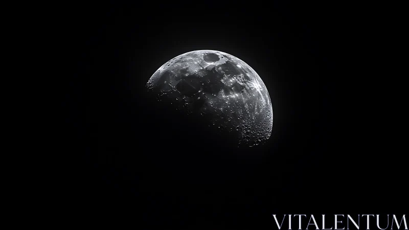 High-contrast lunar terminator revealing detailed crater topography.