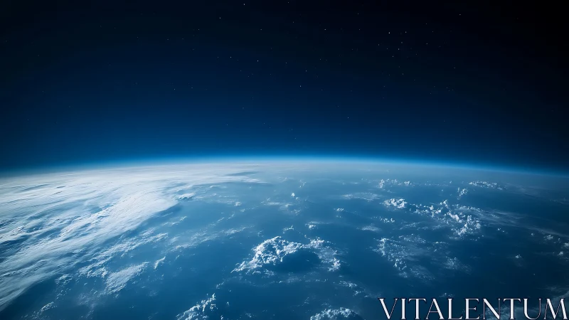 Blue horizon cradle where sleeping Earth meets silent stars.