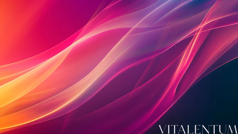 Neon silk currents drifting across a twilight gradient sky.