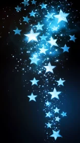Cascade of neon-blue starlight swirling through midnight space.