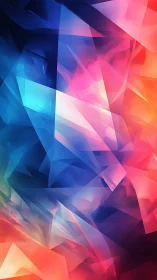 Prismatic translucent planes form layered chromatic gradient field