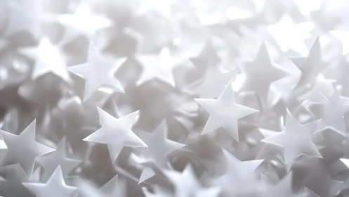 Soft storm of paper stars drifting in frosted daylight.