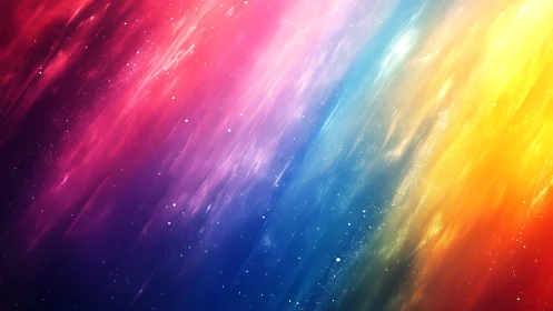 Diagonal streaked rainbow nebula digital abstract art.