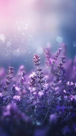 Lavender daydream meadow washed in lilac evening light.