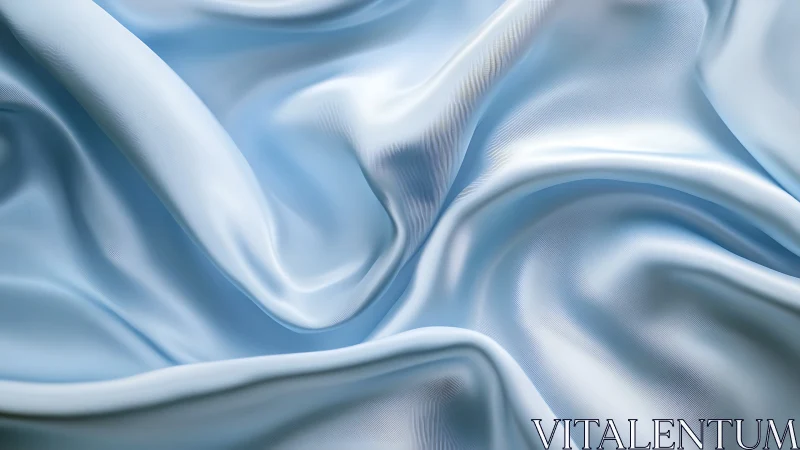 Soft blue satin folds forming fluid abstract waves.