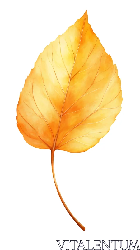 Yellow-orange leaf illustration shows soft gradients and veins