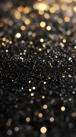 Golden bokeh glitter across a dreamy midnight surface.