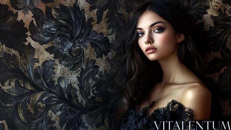 Velvet shadows and quiet grace beside dark florals.