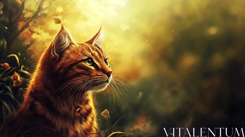 Golden Hour Lynx Portrait with Luminescent Atmospheric Rendering