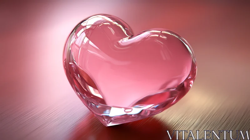Crystal Heart Form with Refractive Light Volumetric Gradient
