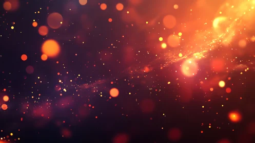 Starlit ember drift across a velvet cosmic dusk.