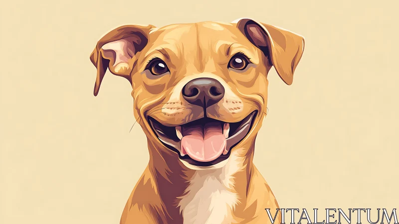 Sunbeam-smiling puppy portrait in warm caramel hues.