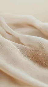 Sheer beige fabric folds with soft macro depth and light.