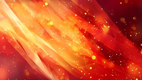 Vibrant Abstract Red and Orange Light Streaks Digital Art.
