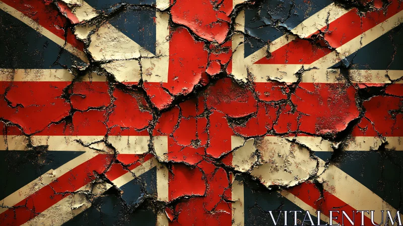 Fractured Union Jack weathered by time and quiet rebellion.
