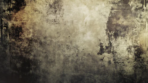 Grunge textured wall surface shows worn, stained patina overall