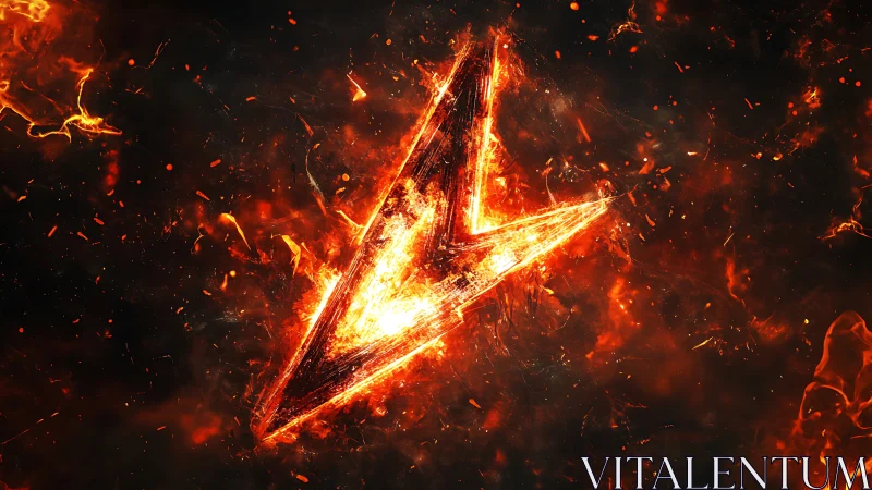 Incandescent Lightning Bolt Symbol in Particle Field