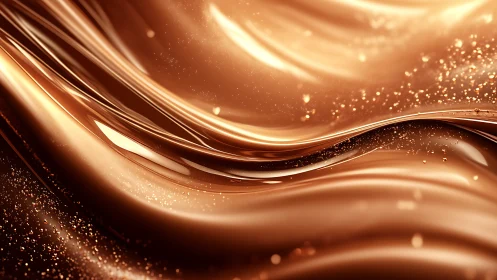 Molten copper waves with shimmering metallic highlights.