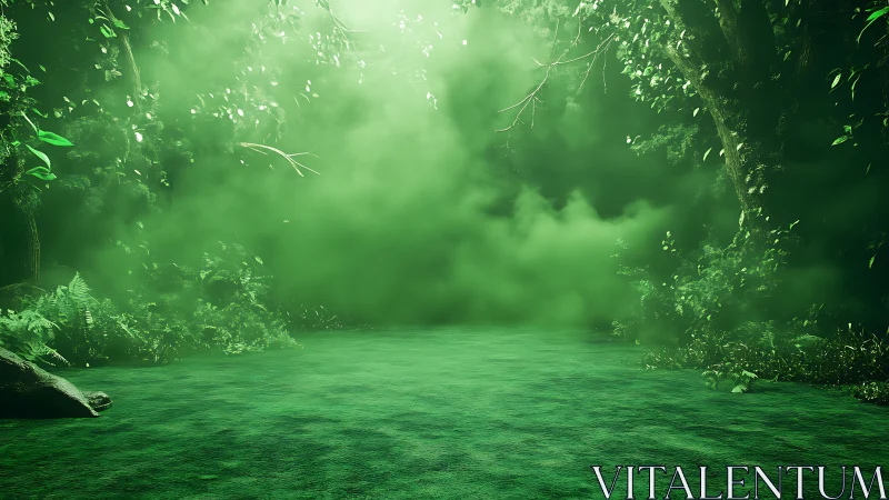 Emerald Mist Portal: Nature's Luminous Sanctuary Awakens.