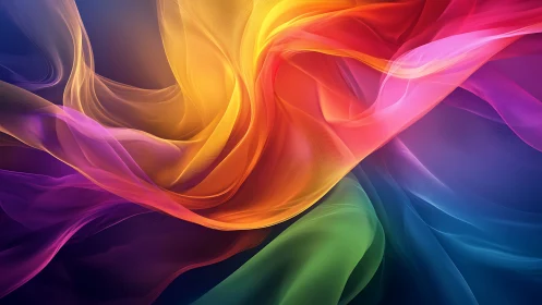 Chromatic silk wave abstraction with luminous gradient flow.