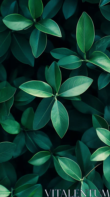 Dense arrangement of green leaves in overhead view.