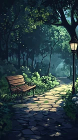 Enchanted Garden Path at Twilight.