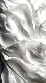 Soft white fabric folds flow in gentle, sculpted waves