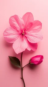 Pink Flowering Plant Specimen Against Monochromatic Background