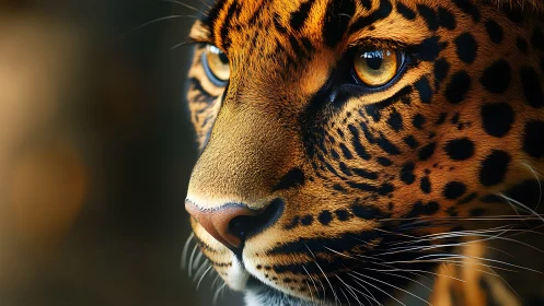 Leopard Portrait in Warm Golden Light.