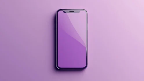 Modern smartphone mockup with gradient display on monochromatic backdrop.