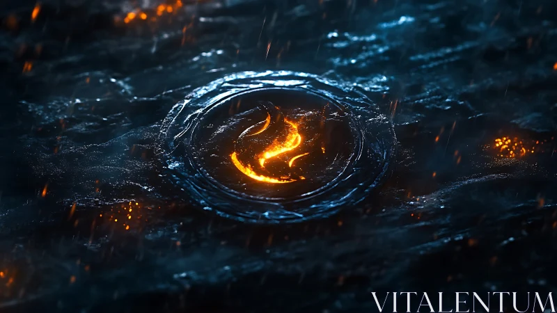 Dragon Eye Portal. Golden Flame Meets Crystalline Blue.