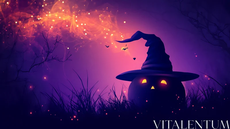 Nocturnal jack-o-lantern topology under spectral witchfire glow.