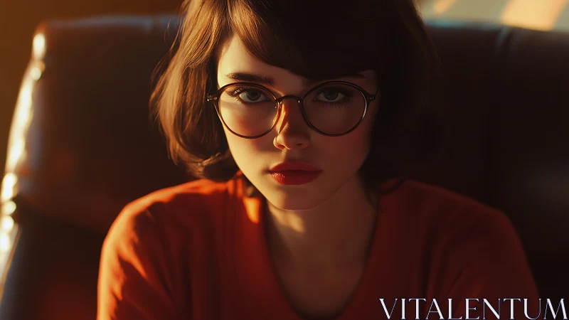 Soft sunset portrait captures pensive girl in warm glow