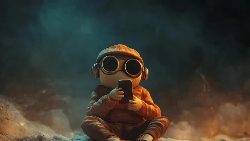 Stargazing hoodie rover scrolling cosmic late-night memes.