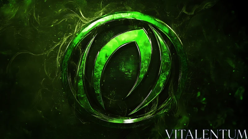 Emerald vortex emblem swirling with bioluminescent energy.