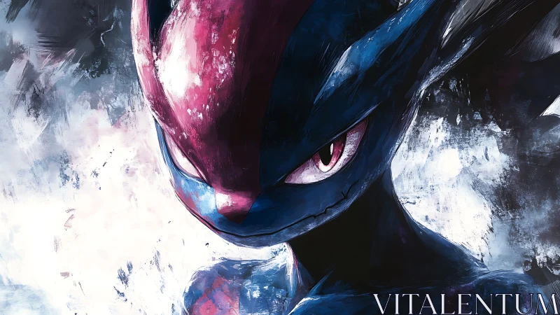 Close-up digital portrait of stylized anthropomorphic creature.