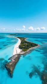 Tropical Atoll Formation With Pristine White Sand.