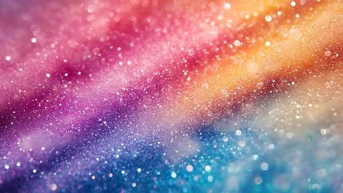 Macro bokeh spectrum with diagonal multicolor glitter field