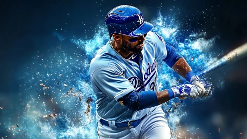 Electric baseball swing captures high-energy game moment