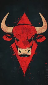 Bold red bull emblem glowing with raw, confident energy.